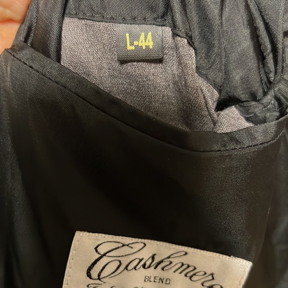 Ralph Lauren Cashmere Classic Dresscoat - CHAPS Sz 44 L Charcoal GUC - Picture 10 of 10